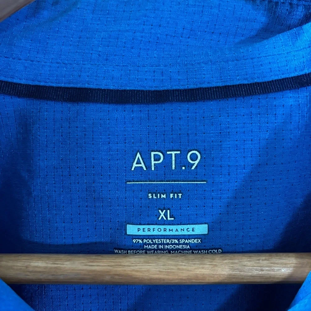 Apt. 9 Blue Men's Performance Slim Fit Button Down Shirt Size XL